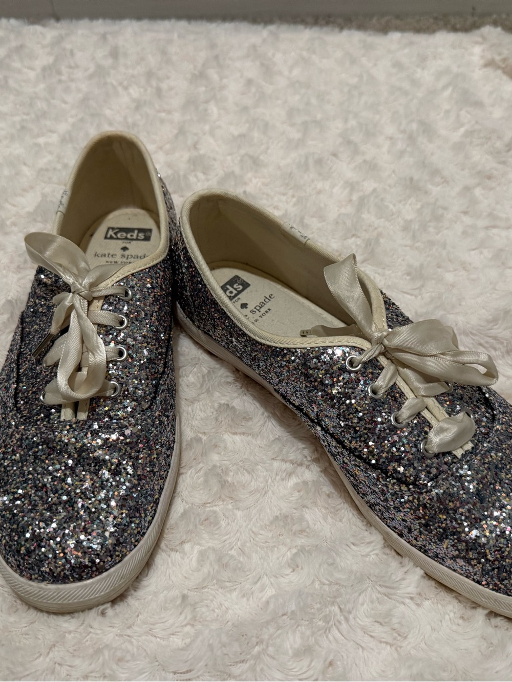 Keds Kate Spade Glitter Low-Top Sneakers - Silver Multi